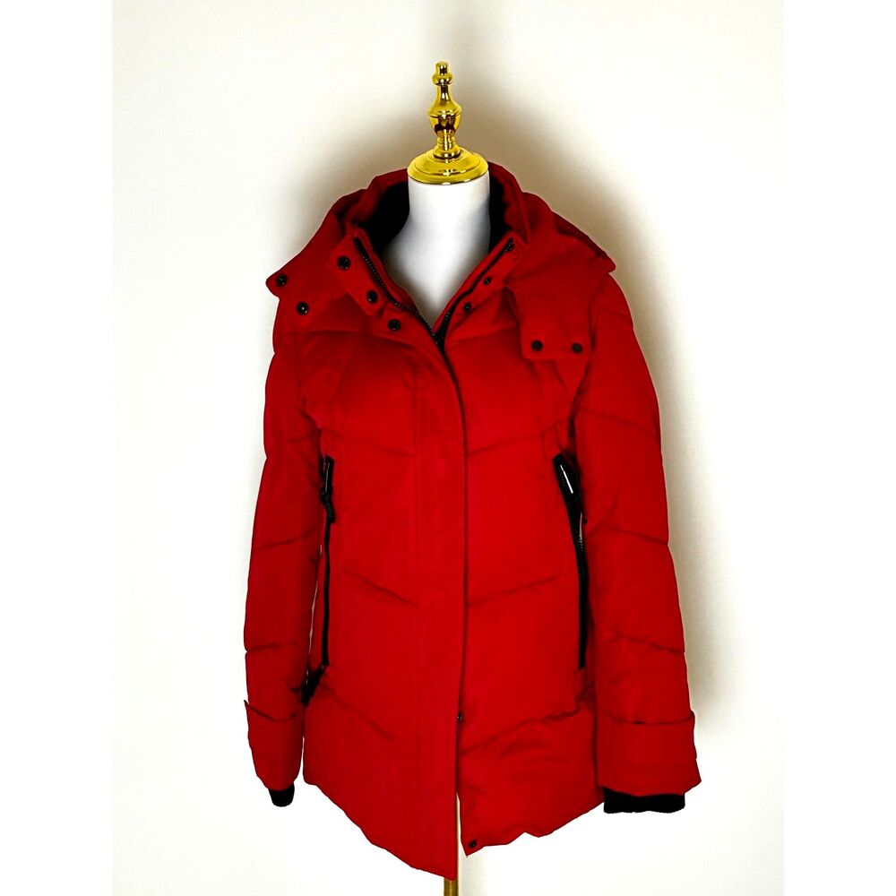 Like New! Nine West Quilted Winter Coat with Hood – Red, Size S